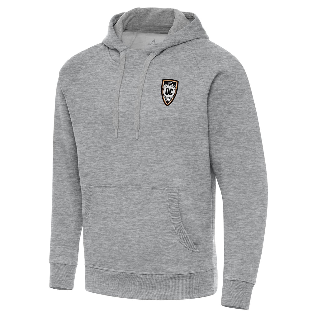  Orange County SC Antigua Victory Raglan Pullover Hoodie - Heather Gray